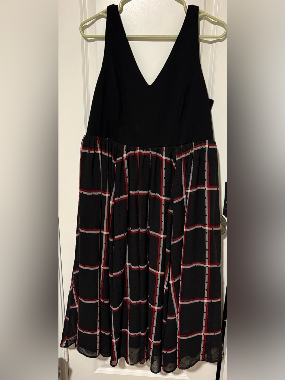 torrid Black Midi Dress Red & White Windowpane Plaid